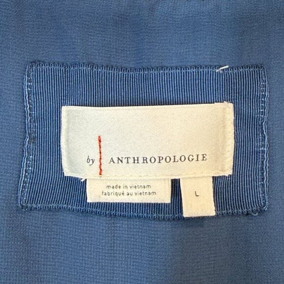 Anthropologie Blue Slip Dress Minimalist Oversized Long Sleeve Large - Picture 6 of 9